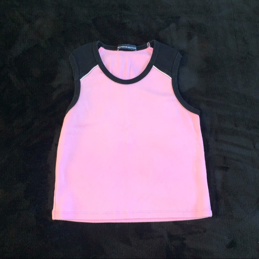 Brandy Melville Pink and Black Tank Top